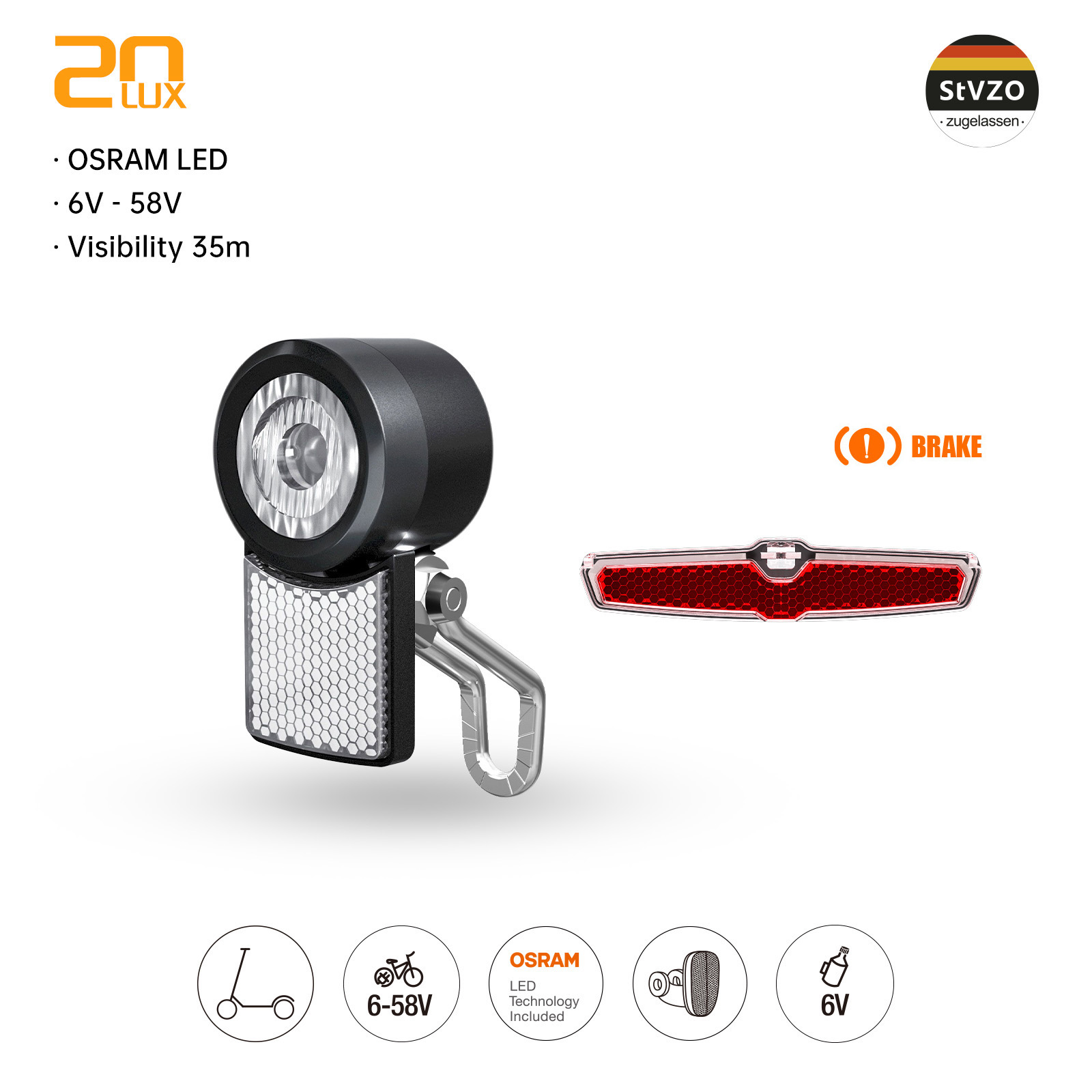 Bike Dynamo Light - Linkbest 20 Lux Headlight LED Bicycle