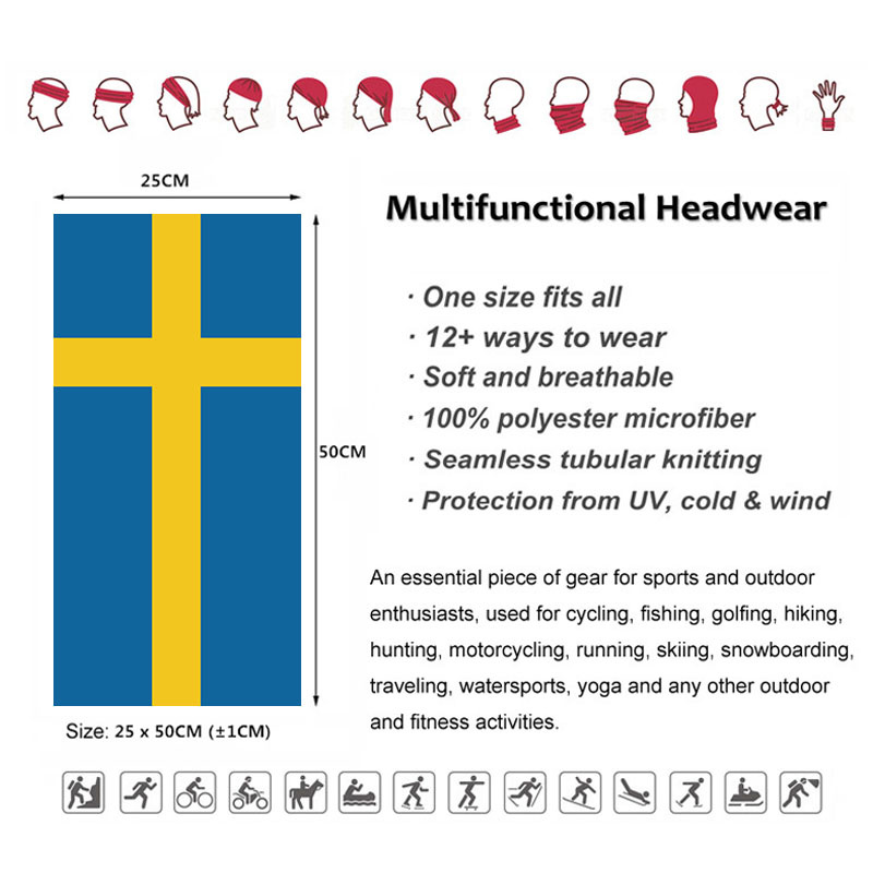 Sweden Flag Printed Bandana He - огляд і ціна Cycling Gear For Women